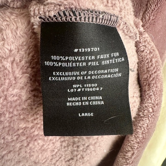 32 Degrees Mauve Purple Zip Up Fleece Sweatshirt Size Large Soft Fuzzy Pink - Picture 6 of 6